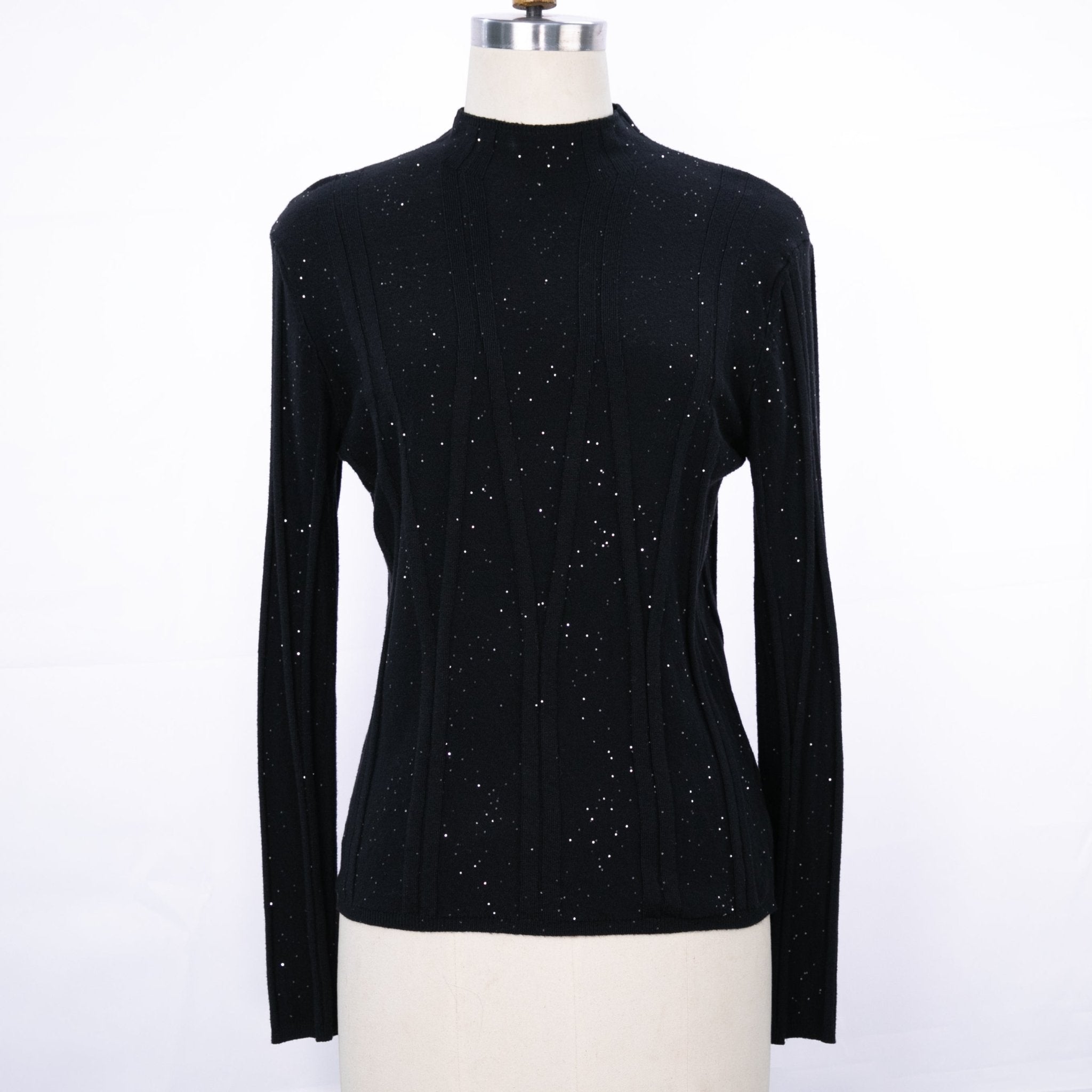 Sequin High Neck Stretchy Sweater 70375 - Heemalaya