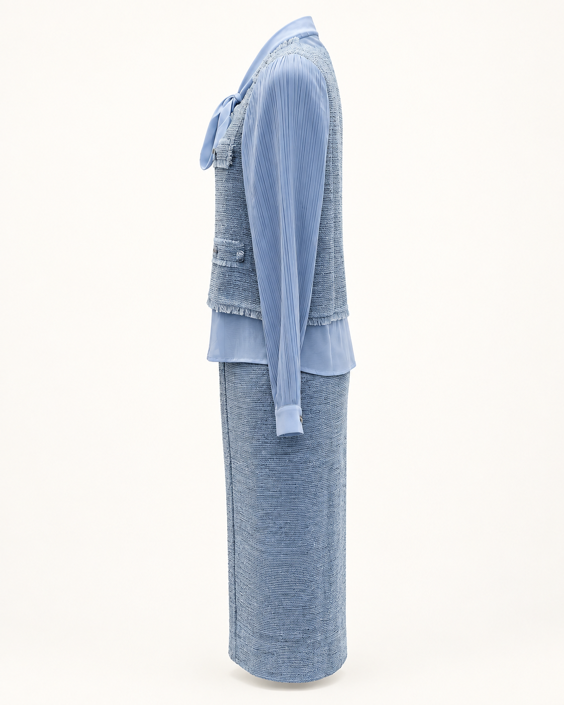 Light blue tweed skirt set 80125 – set side