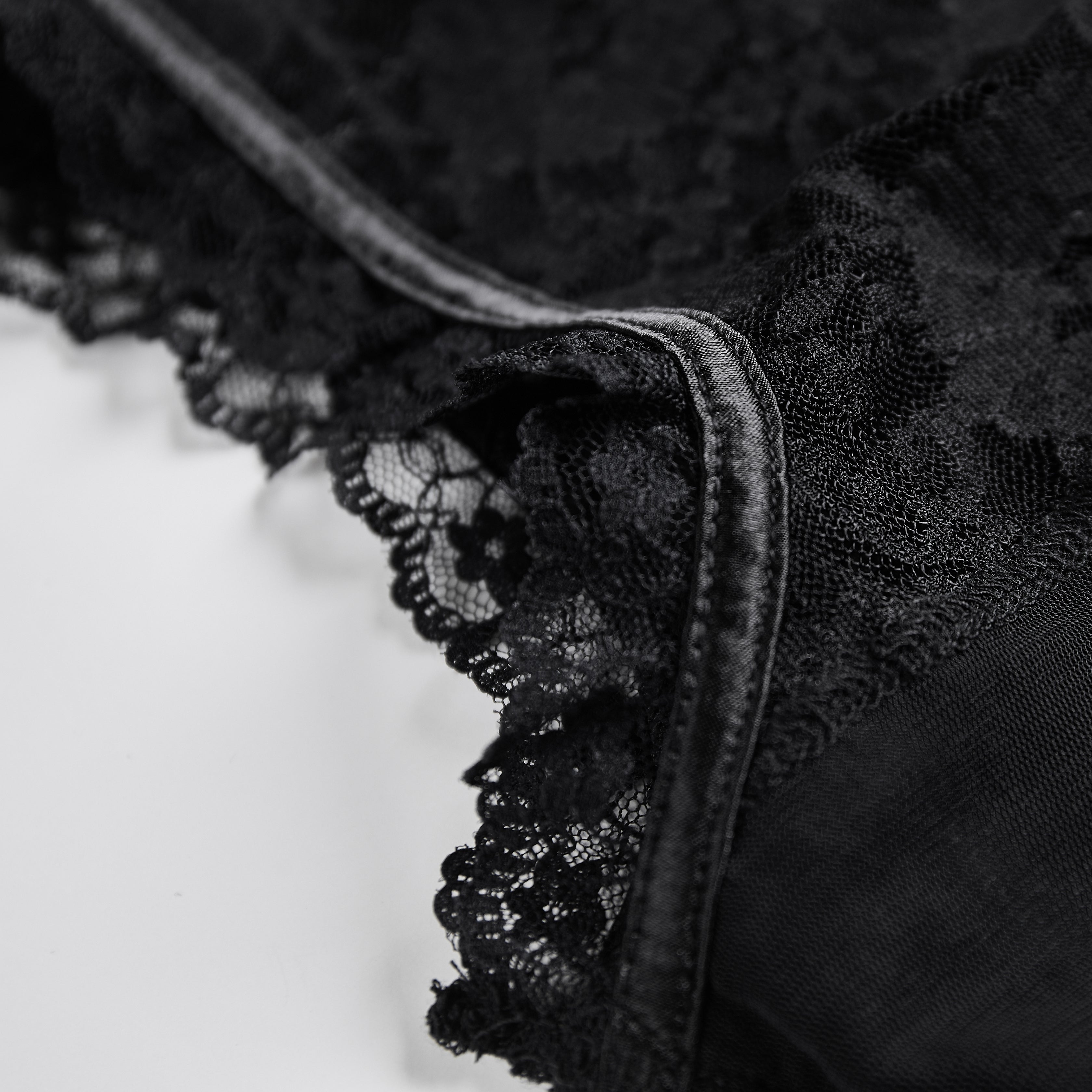 French Elegant Black lace vest 70421 - Heemalaya
