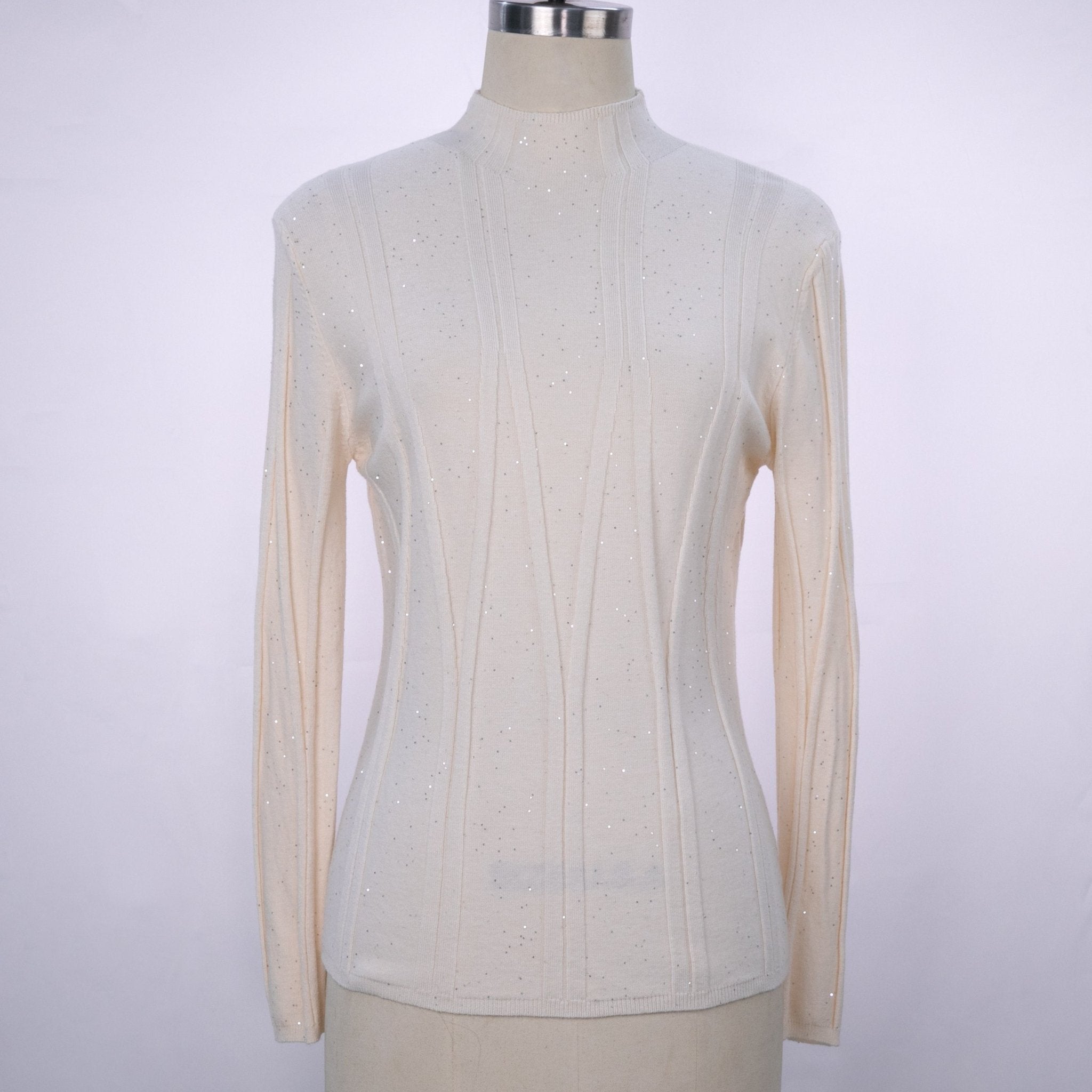 Sequin High Neck Stretchy Sweater 70375 - Heemalaya