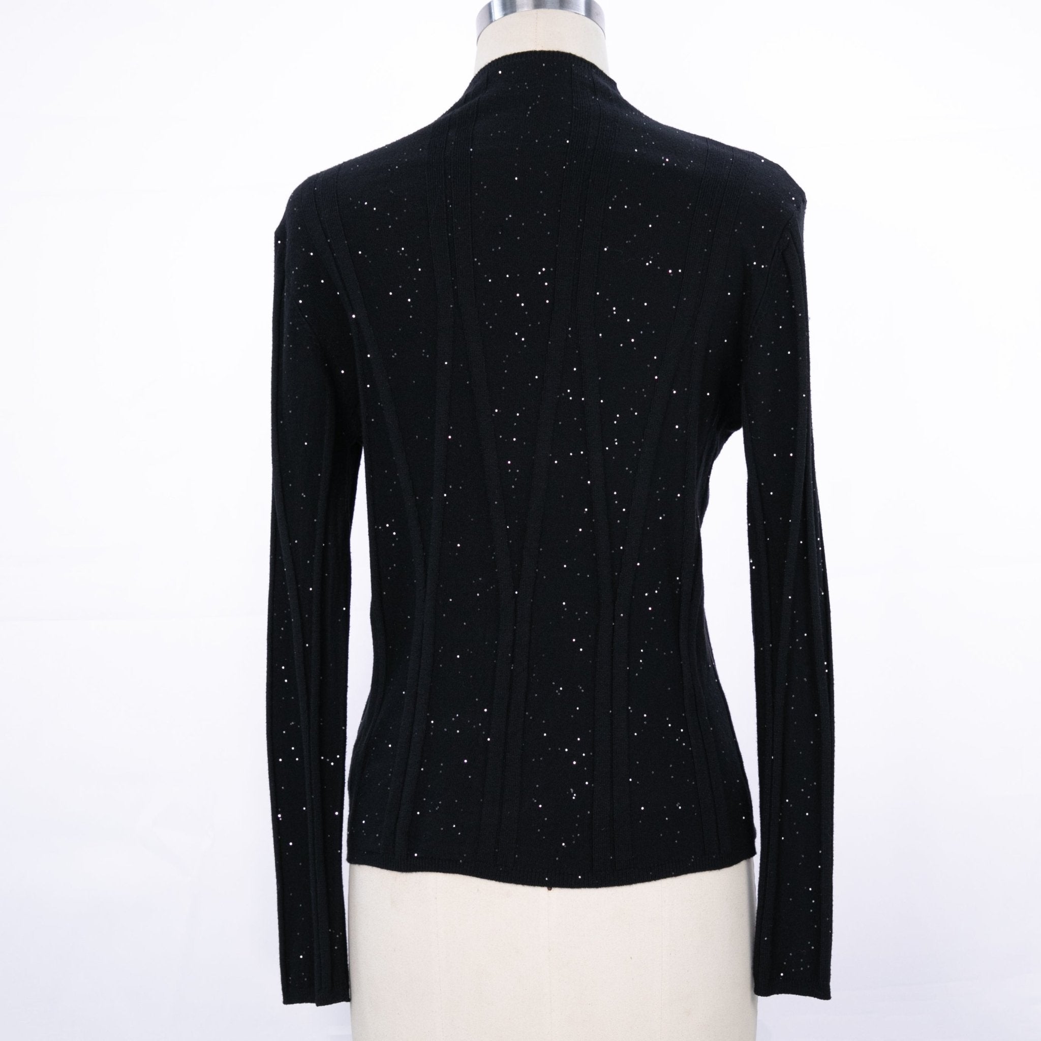Sequin High Neck Stretchy Sweater 70375 - Heemalaya