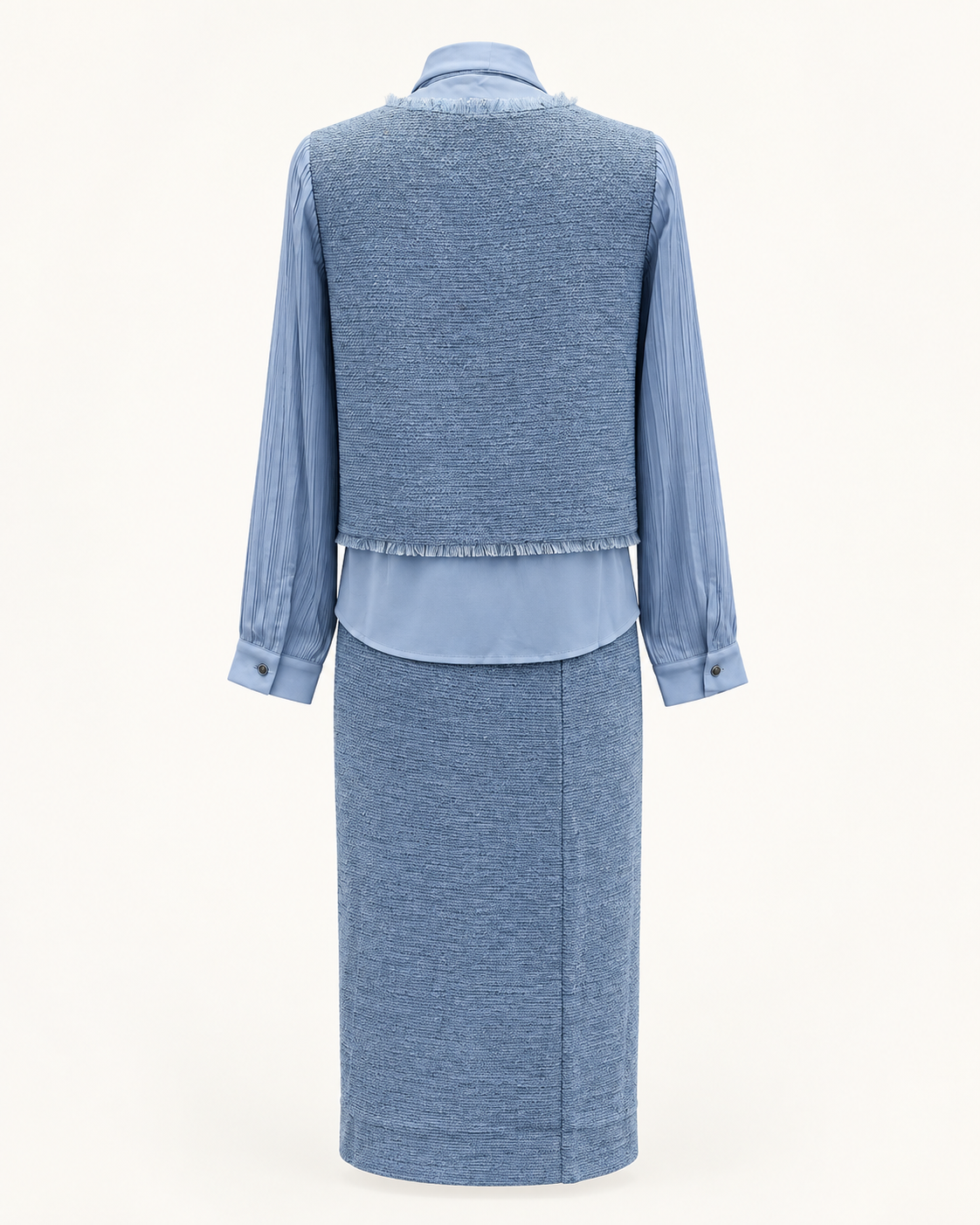 Light blue tweed skirt set 80125 – set back