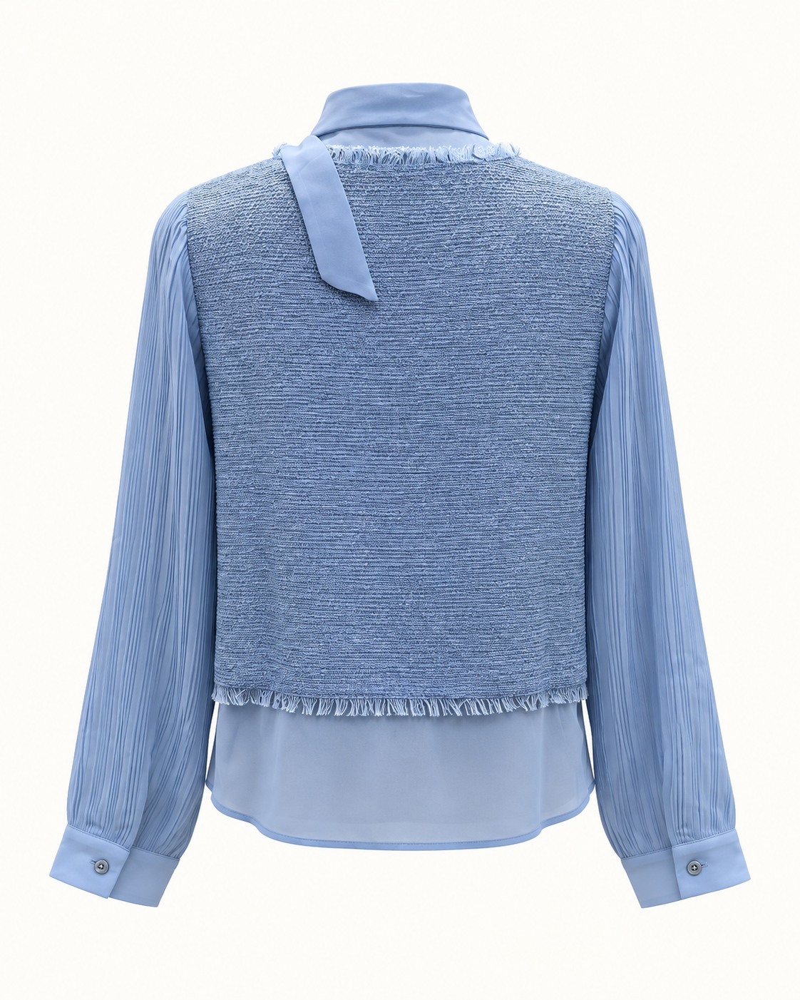 Light blue tweed skirt set 80125 – top back