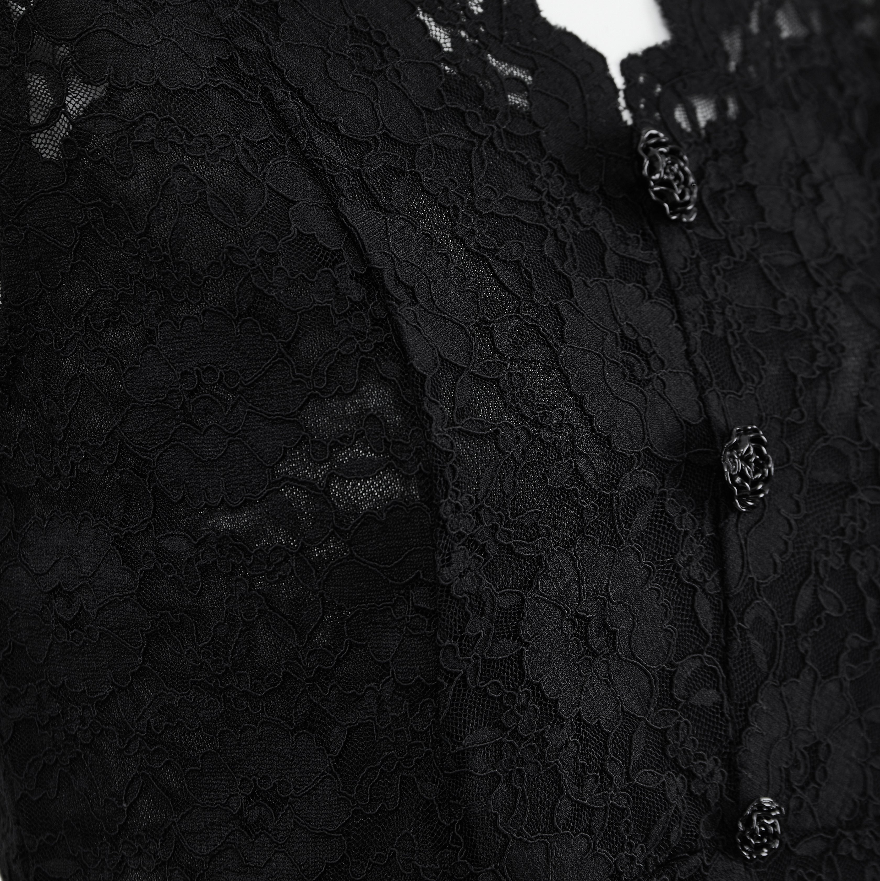 French Elegant Black lace vest 70421 - Heemalaya