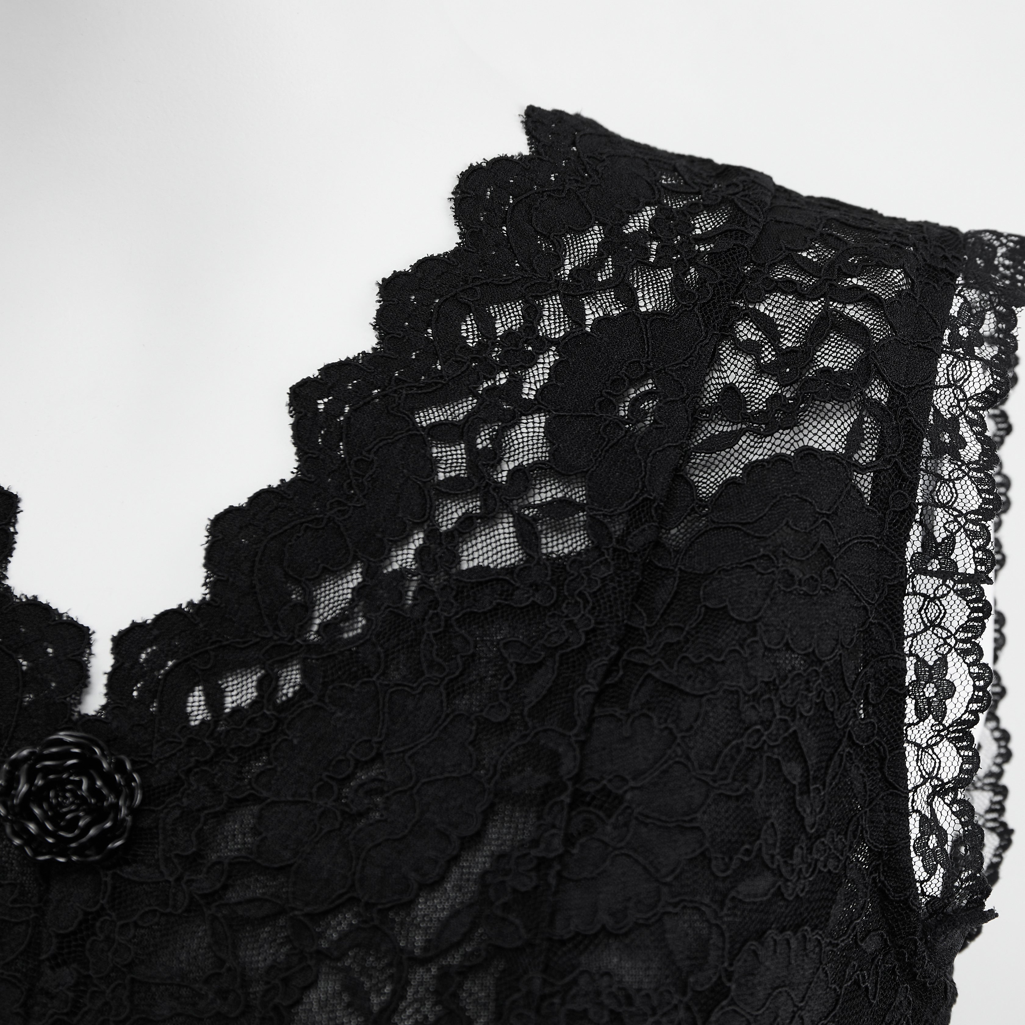 French Elegant Black lace vest 70421 - Heemalaya