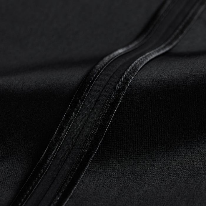 Black jacket lining and neatly finished interior seam