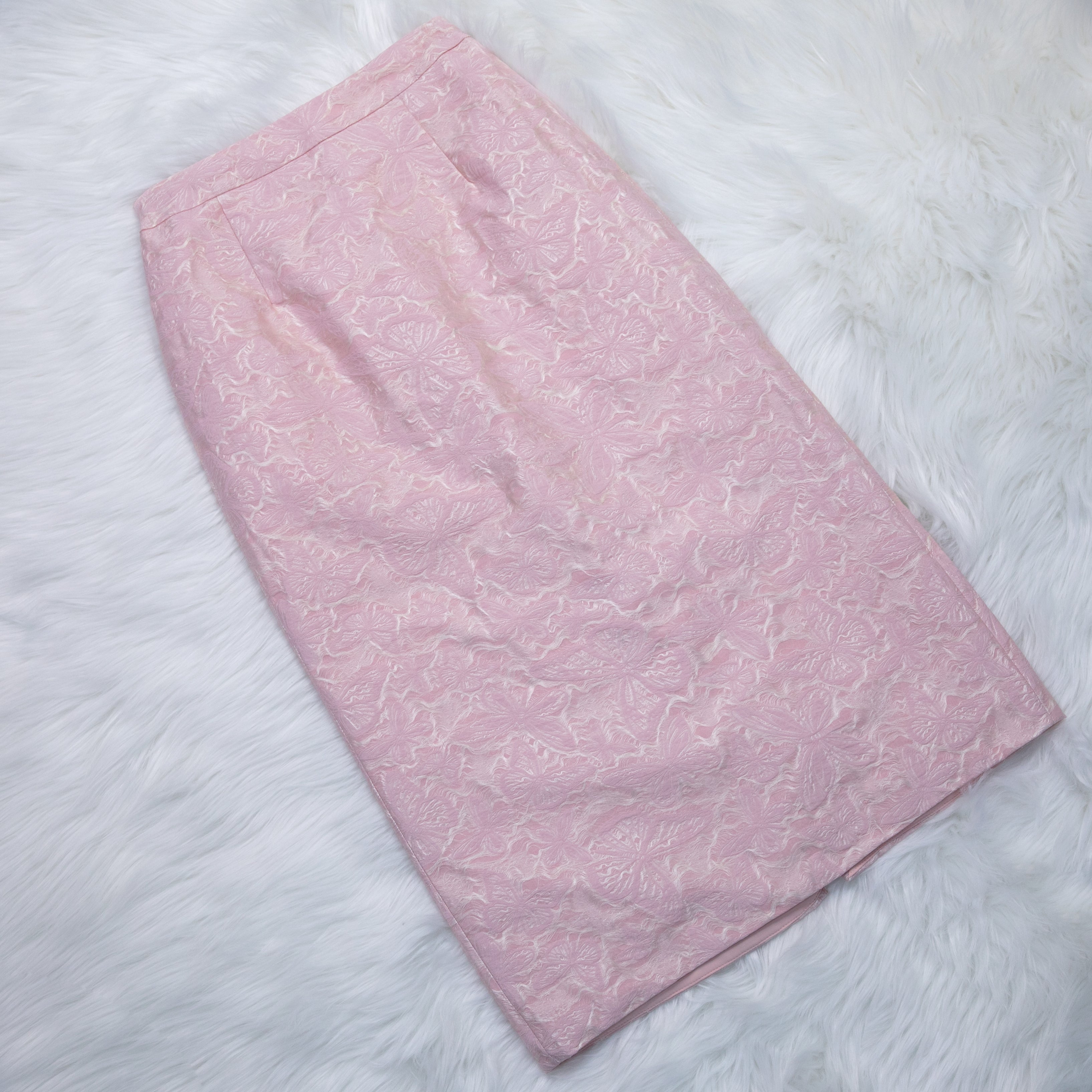 Pink Flower Tweed Skirt 70574 - Heemalaya