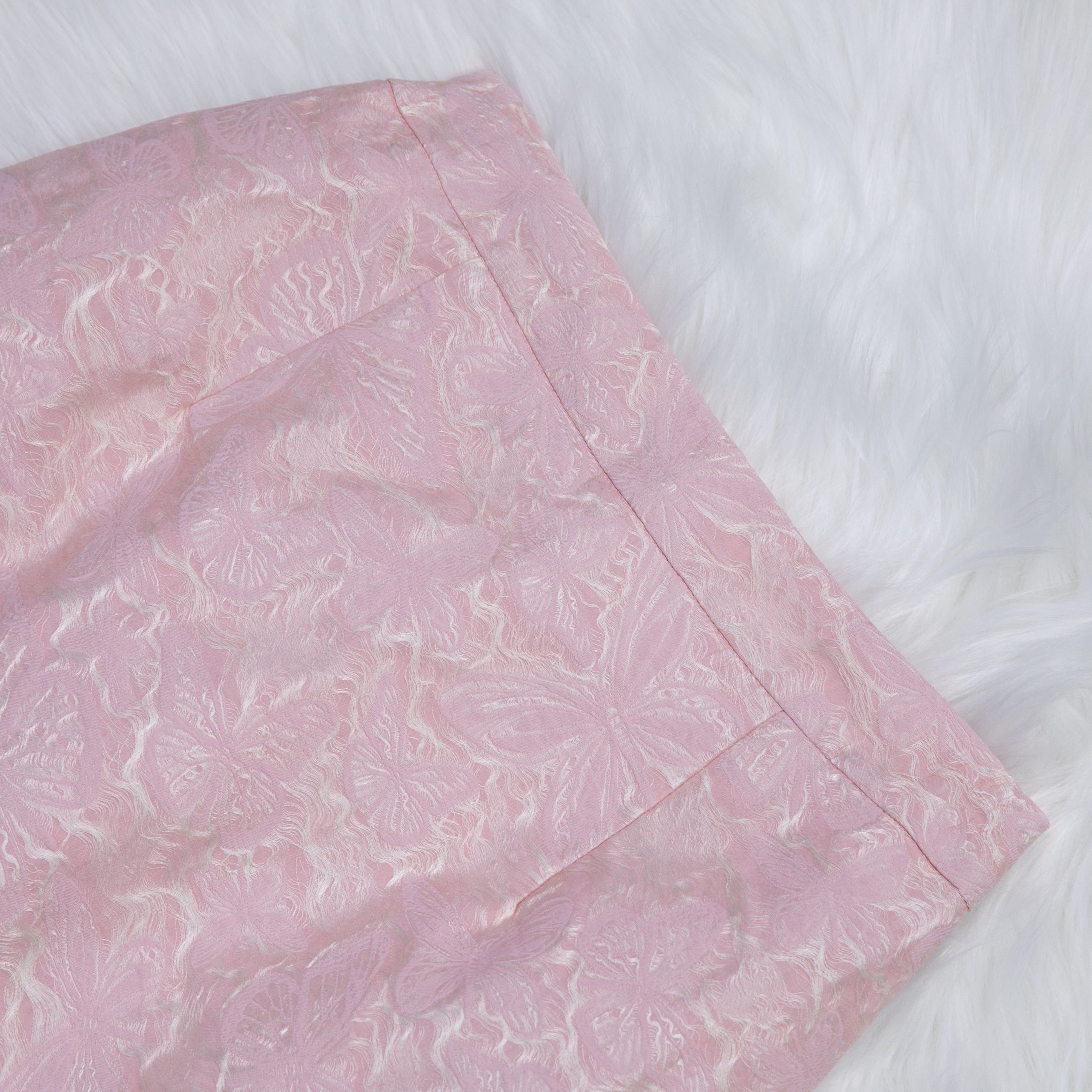 Pink Flower Tweed Skirt 70574 - Heemalaya