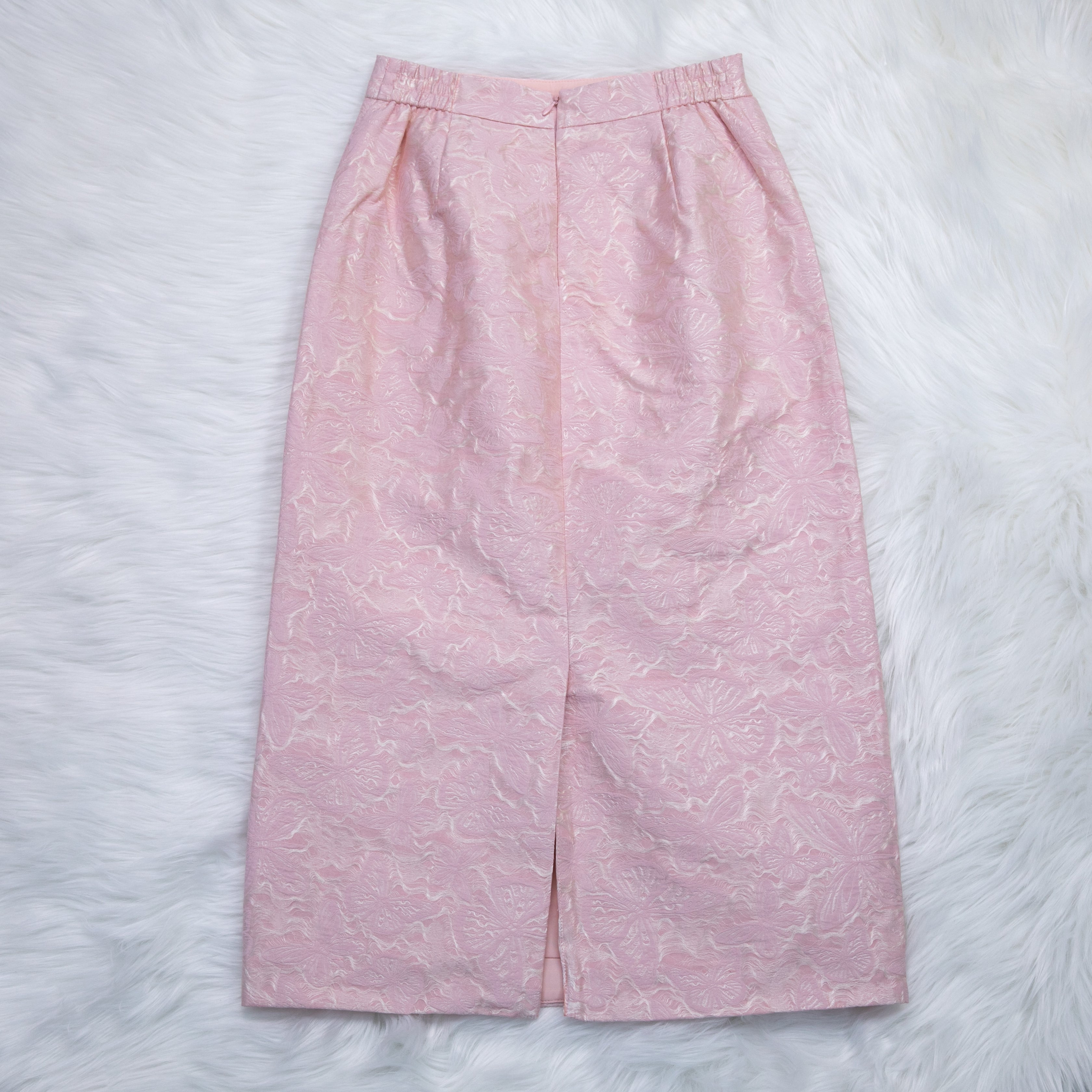 Pink Flower Tweed Skirt 70574 - Heemalaya