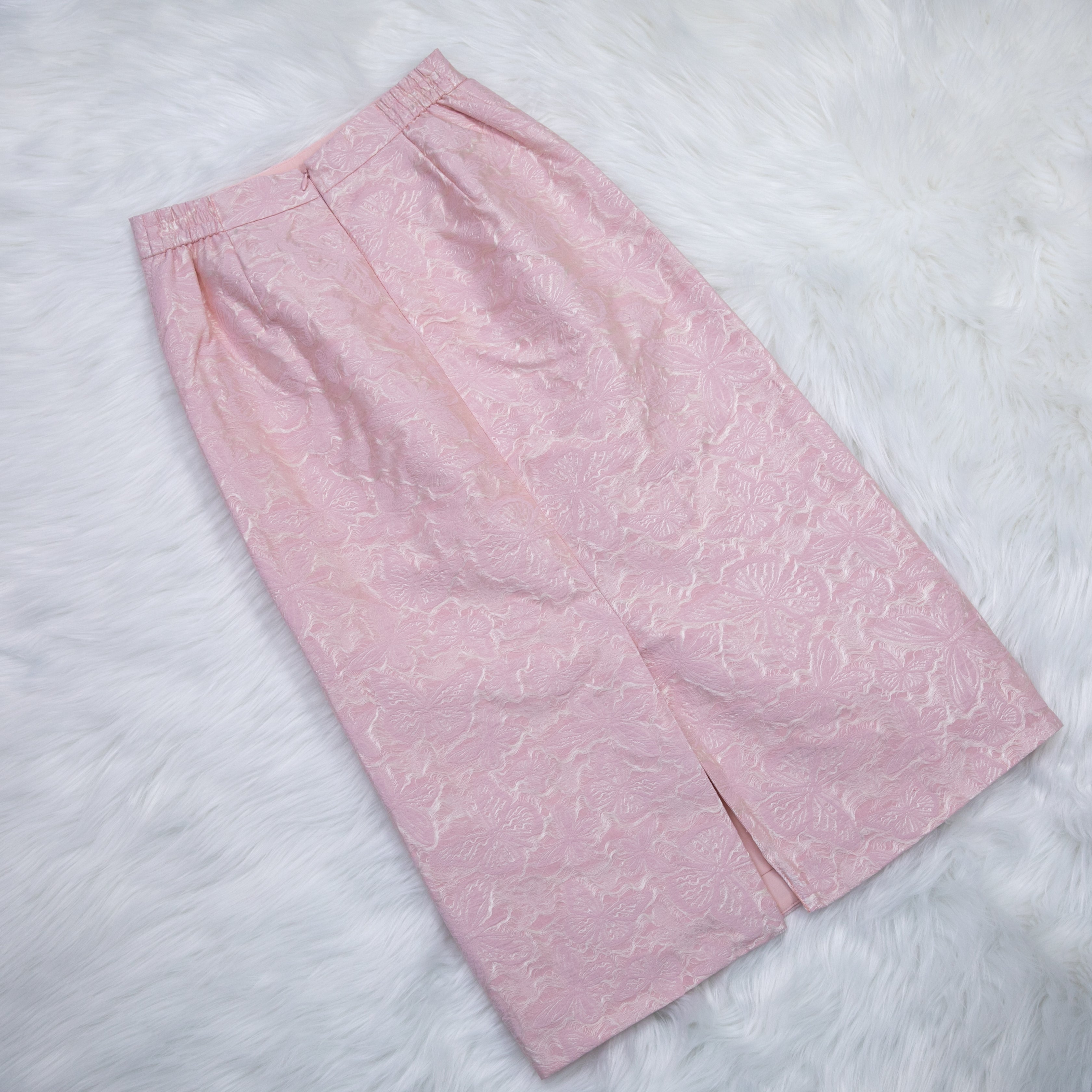 Pink Flower Tweed Skirt 70574 - Heemalaya