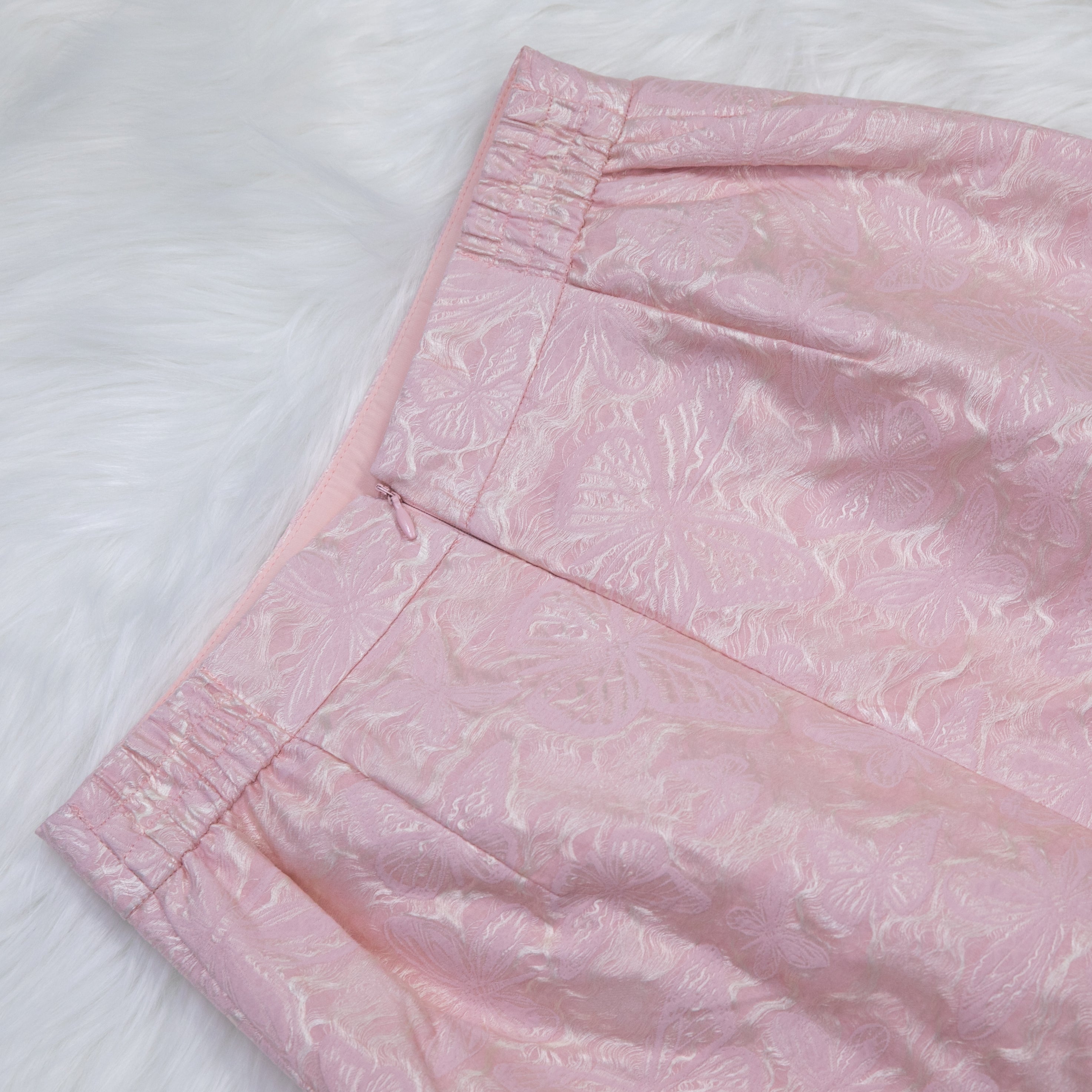 Pink Flower Tweed Skirt 70574 - Heemalaya