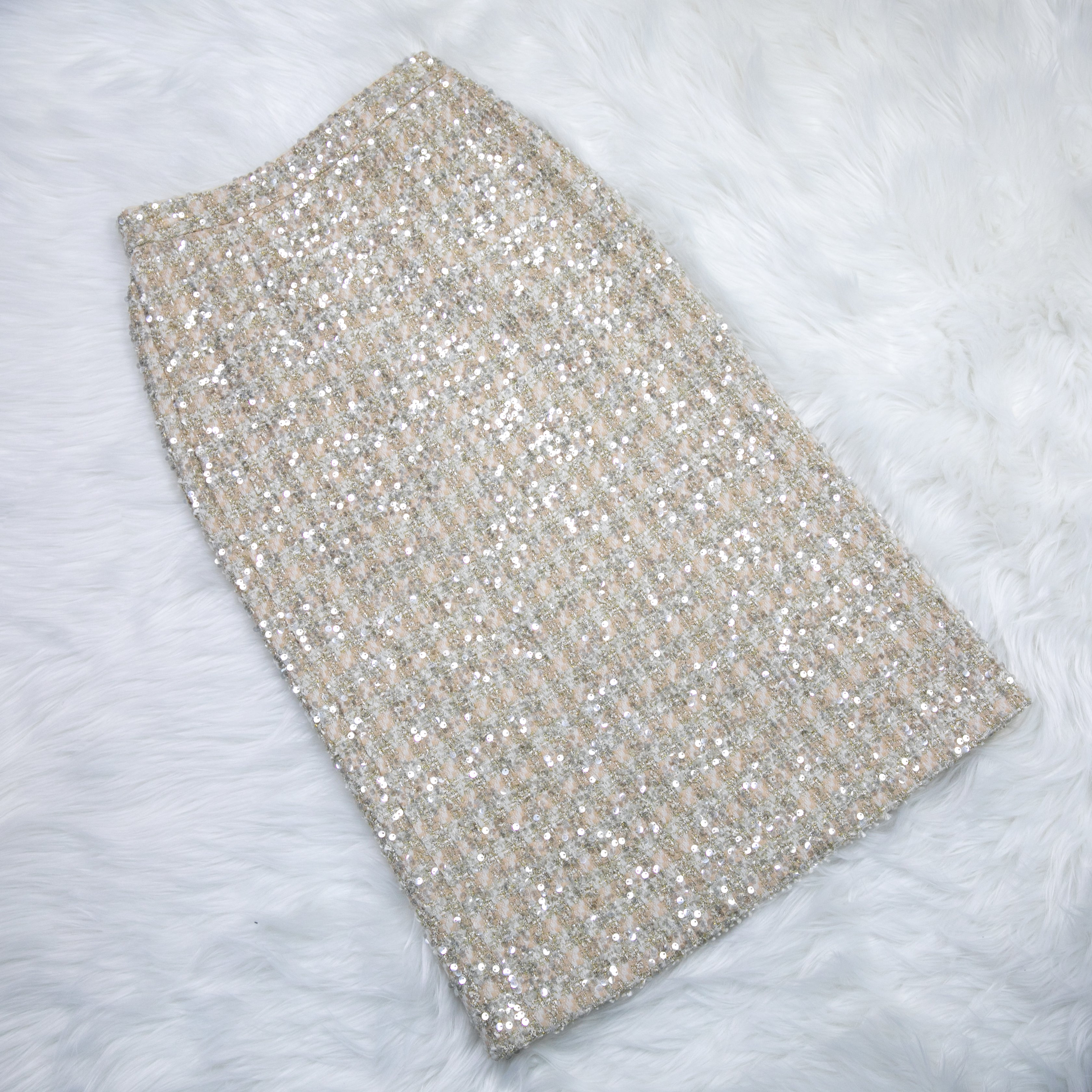 Golden Glitter Tweed Skirt 70228 - Heemalaya