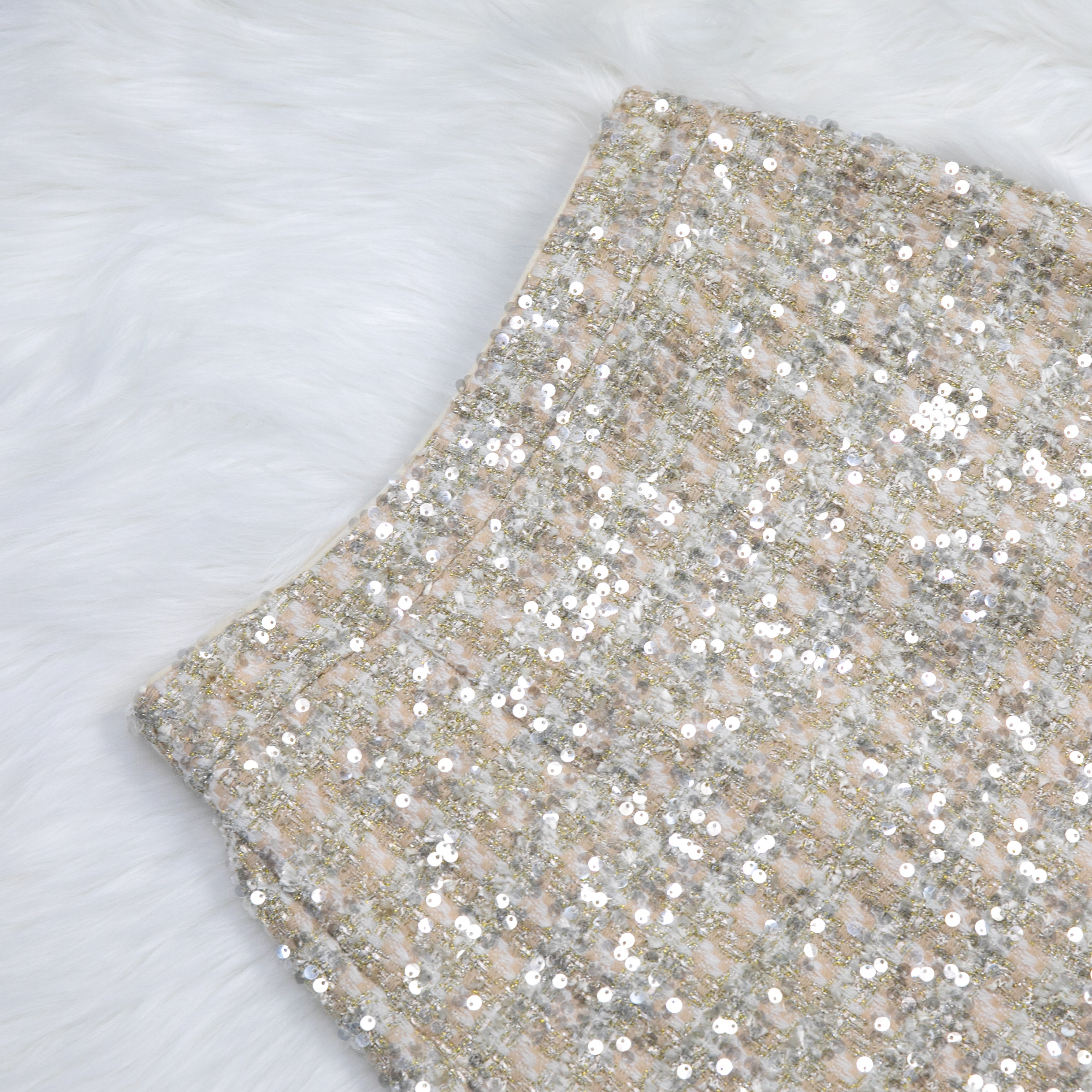 Golden Glitter Tweed Skirt 70228 - Heemalaya