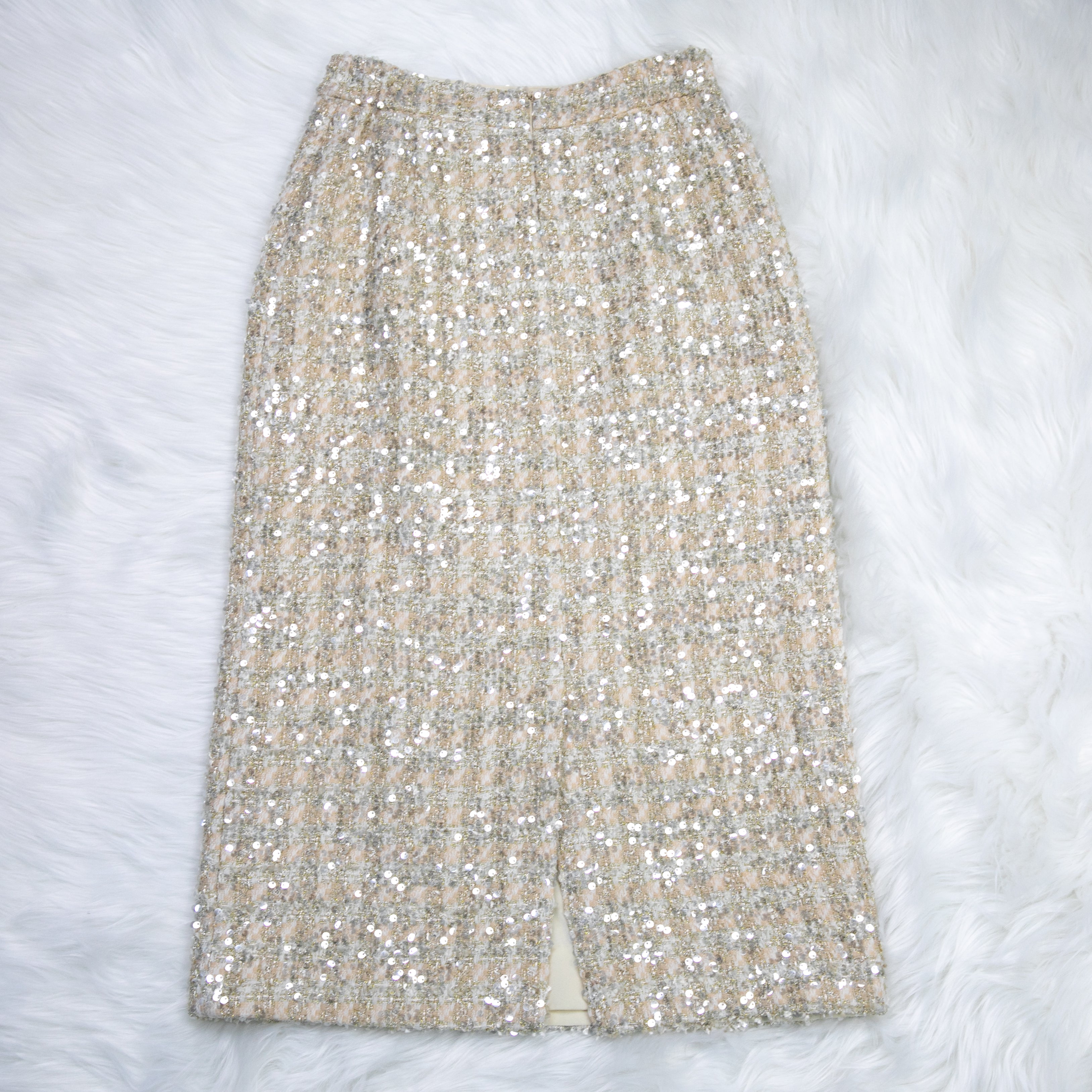 Golden Glitter Tweed Skirt 70228 - Heemalaya