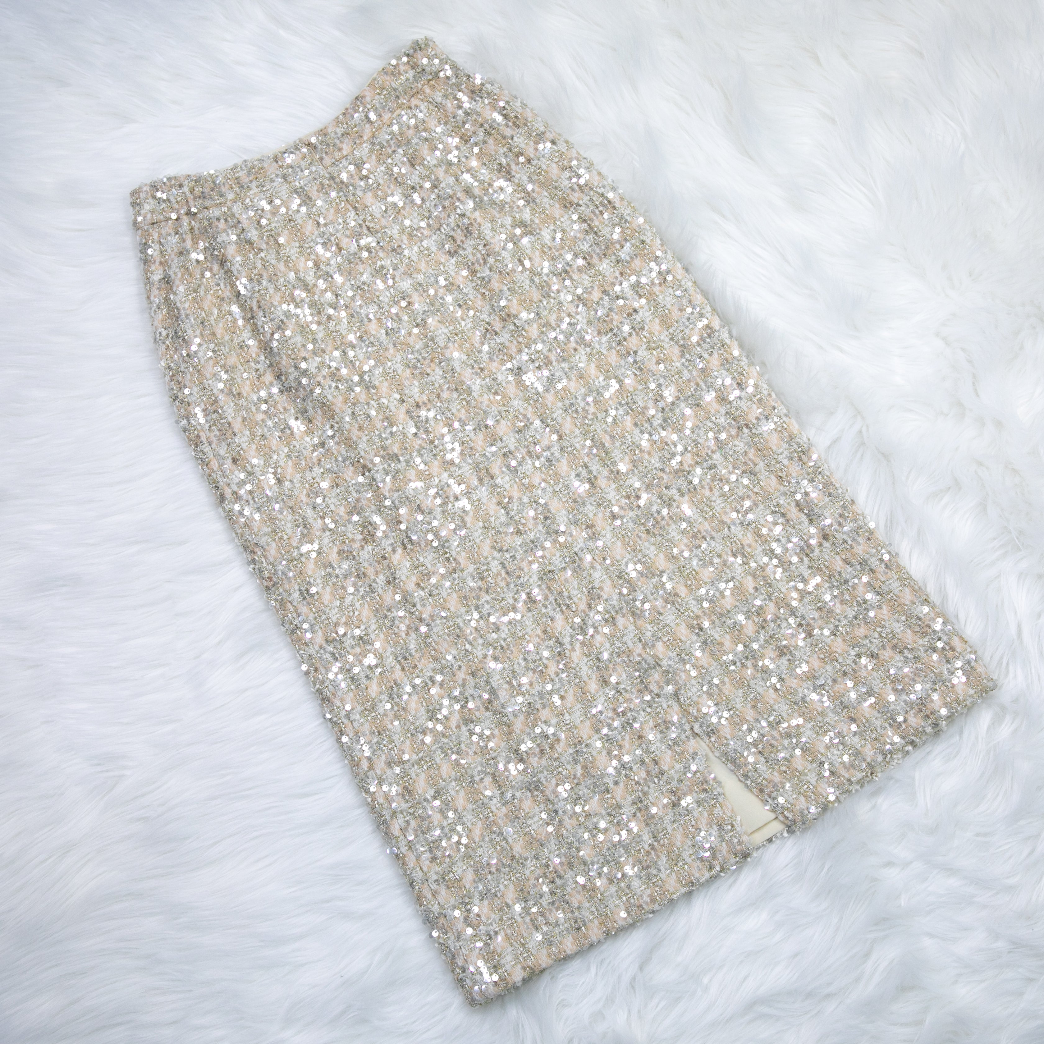 Golden Glitter Tweed Skirt 70228 - Heemalaya