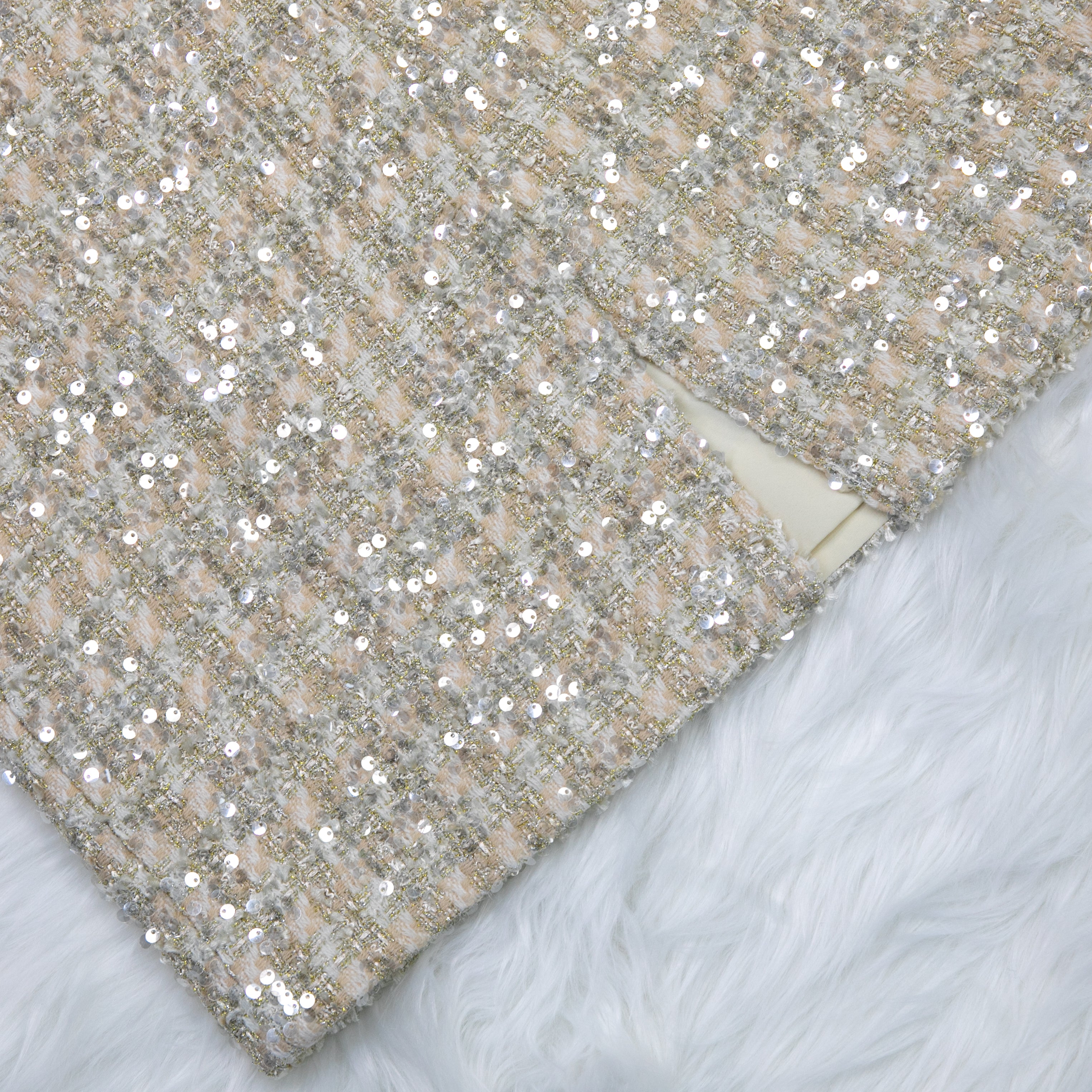 Golden Glitter Tweed Skirt 70228 - Heemalaya