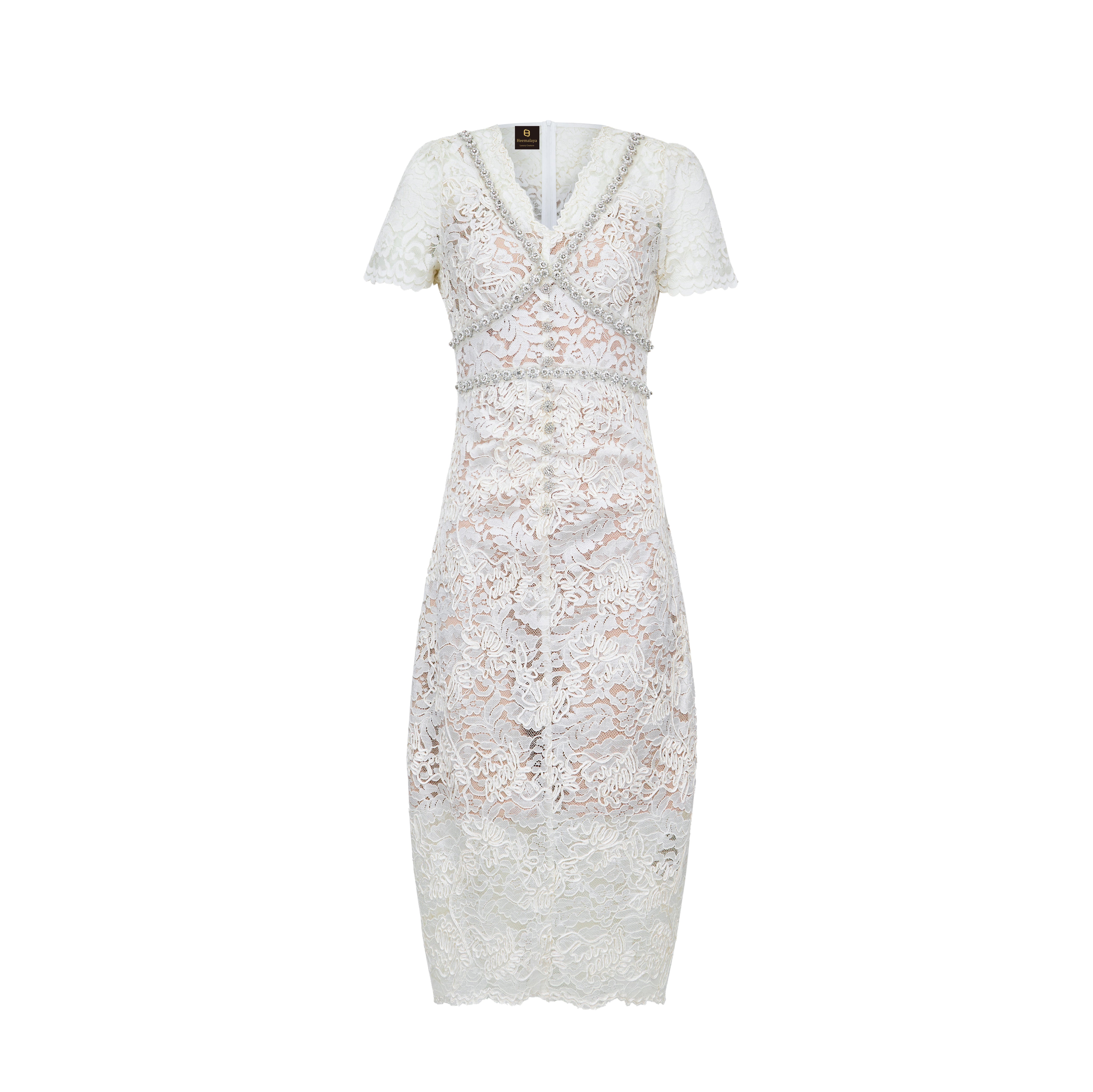 White see through lace dress 70279 - Heemalaya