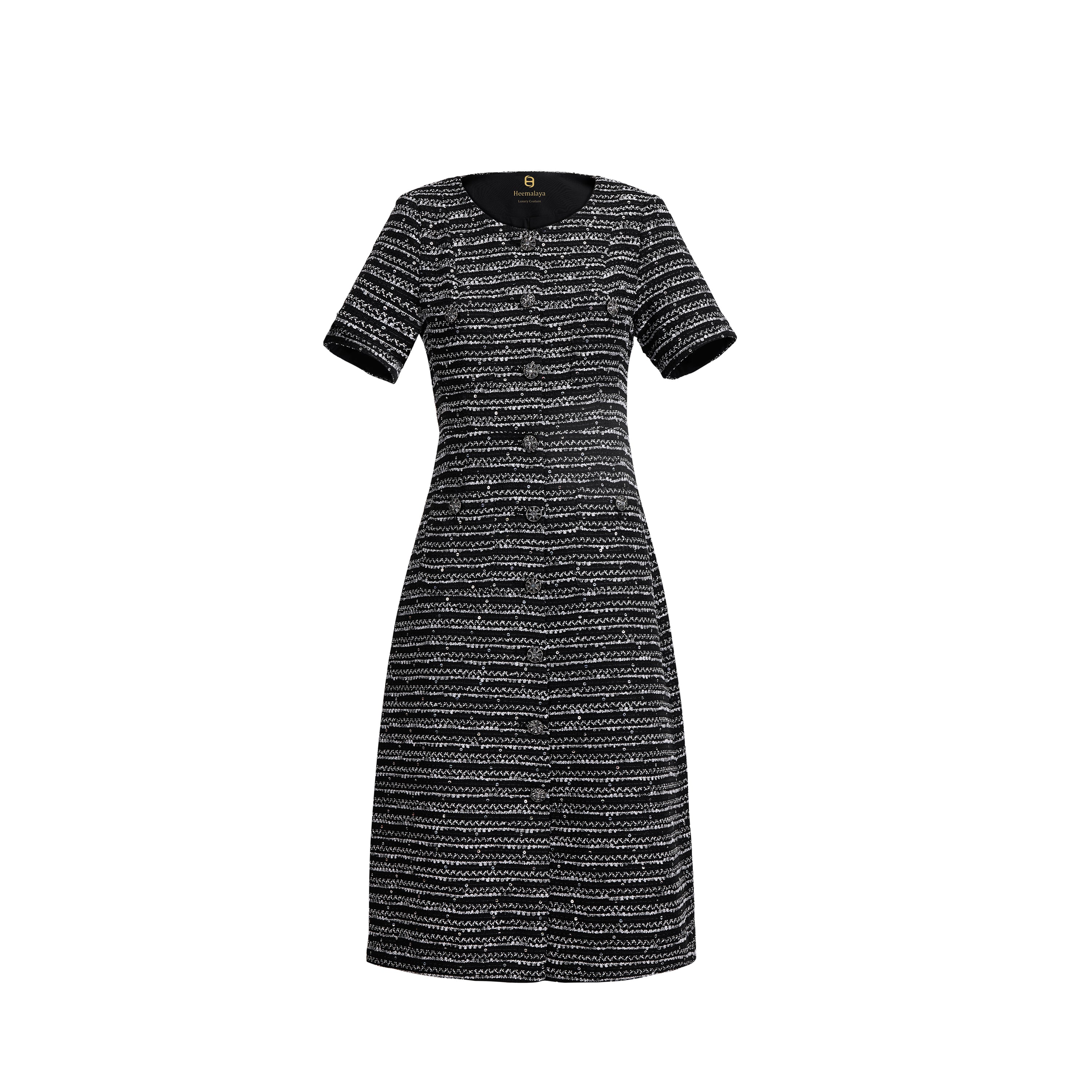 Elegant black sequin dress 70414 - Heemalaya